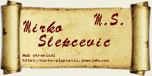 Mirko Slepčević vizit kartica